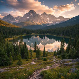 lake mountain trees
