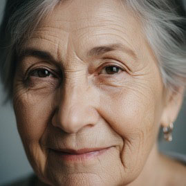 old woman grey hair